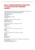 IBOLC COMPREHENSIVE EXAM WITH 73 QUESTIONS AND ANSWERS NEWEST