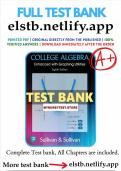Test Bank for College Algebra Enhanced with Graphing&comma; 8th Edition by Michael Sullivan &vert; 9780135812020&vert; All  Chapters Covered&comma; Verified Latest Edition &vert; Best updated test bank