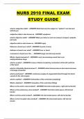 NURS 2910 FINAL EXAM STUDY GUIDE 