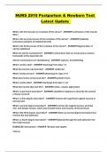 NURS 2910 Postpartum & Newborn Test Latest Update 