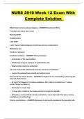 NURS 2910 Week 12 Exam With Complete Solution 