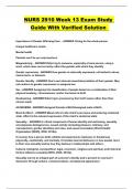 NURS 2910 Week 13 Exam Study Guide With Verified Solution 