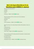MGT 103 Final UPDATED ACTUAL  Questions and CORRECT Answers