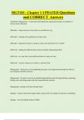 MGT103 - Chapter 1 UPDATED Questions  and CORRECT Answers