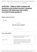 NURS 1016 - Midterm 2025 Complete 130 Questions And Verified Answers&sol; Complete Solutions With Rationales &vert;Get It 100&percnt; Accurate&excl;&excl; Already graded A&plus;