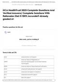 HCA HealthTrust 2025 Complete Questions And Verified Answers&sol; Complete Solutions With Rationales &vert;Get It 100&percnt; Accurate&excl;&excl; Already graded A&plus;