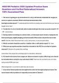 HESI RN Pediatric 2025 Updated Practice Exam   Questions and Verified Rationalized Answers   100&percnt; Guaranteed Pass 