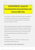 HAZWOPER 40 - Lesson 10&colon; Decontamination Exam Questions and Answers 100&percnt; Pass
