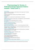 Pharmacology for Nurses&period; A Pathophysiologic Approach Adams - Holland - Urban &lpar;Unit 1&rpar; questions and answers complete solution 2025