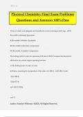 Physical Chemistry Final Exam Problems Questions and Answers 100&percnt; Pass