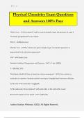 Physical Chemistry Bundled Exams Questions and Answers 100&percnt; Pass Guarantee&vert; Get this Deal at 40&percnt; Discount off&excl;&excl;