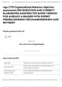 wgu C715 Organizational Behavior objective assessment 300 QUESTIONS AND CORRECT ELABORATED ANSWERS TOP RATED VERSION FOR ALREADY A GRADED WITH EXPERT FEEDBACK&vert;HIGHLY RECOMMENDED&vert;NEW AND REVISED&excl;&excl;