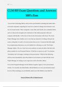 CLM 003 Exam Questions and Answers 100&percnt; Pass