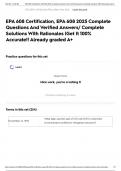 EPA 608 Certification&comma; EPA 608 2025 Complete Questions And Verified Answers&sol; Complete Solutions With Rationales &vert;Get It 100&percnt; Accurate&excl;&excl; Already graded A&plus;