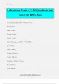 Laboratory Tests &ndash; CLM Questions and Answers 100&percnt; Pass