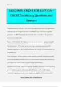 IAHCSMM CRCST 8TH EDITION - CRCST Vocabulary Questions and Answers