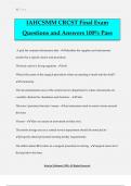 IAHCSMM CRCST Final Exam Questions and Answers 100&percnt; Pass