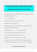  IAHCSMM PRACTICE TEST &num;497 questions and Correct Answers