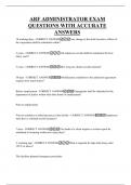 ARF ADMINISTRATOR EXAM QUESTIONS WITH ACCURATE ANSWERS