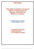 Test Bank for Olds' Maternal-Newborn Nursing & Women's Health Across the Lifespan&comma; 12th Edition by Davidson - 2025 Published &lpar;All Chapters included&rpar;
