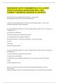 INSURANCE SUITE FUNDAMENTALS 10&period;0 LATEST UPDATE 2024&sol;2025 &lpar;QUESTIONS WITH 100&percnt; CORRECT ANSWERS&rpar; VERIFIED BY EXPERTS