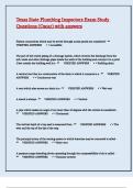 Texas State Plumbing Inspectors Exam Study Questions &lpar;Oscar&rpar; with answers