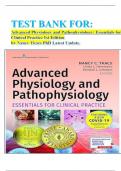 TEST BANK FOR&colon; Advanced Physiology and Pathophysiology&colon; Essentials for Clinical Practice 1st Edition by Nancy Tkacs PhD Latest Update&period;