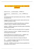 BIO 124 EXAM 2 QUESTIONS AND VERIFIED ANSWERS