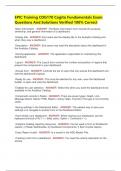 EPIC Training COG170 Cogito Fundamentals Exam Questions And Solutions Verified 100&percnt; Correct