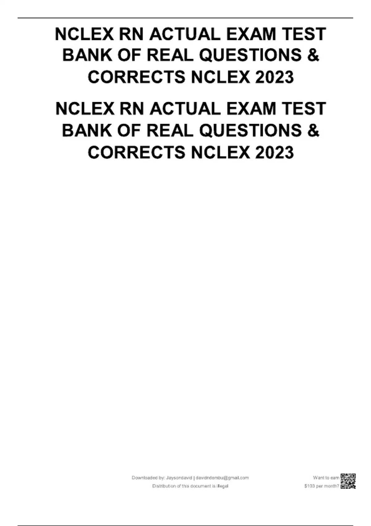 NCLEX RN NEXT GENERATION ACTUAL EXAM TEST BANK OF REAL QUESTIONS ...