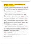 Veterinary Assistant Certification Review Exam Questions And Answers
