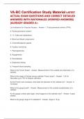VA-BC Certification Study Material LATEST ACTUAL EXAM QUESTIONS AND CORRECT DETAILED ANSWERS WITH RATIONALES &lpar;VERIFIED ANSWERS&rpar; &vert;ALREADY GRADED A&plus;
