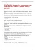 ICAEW ACA Accounting EXAM BRAND NEW&excl;&excl; &lpar;QUESTIONS AND CORRECT ANSWERS&rpar; VERIFIED ANSWERS