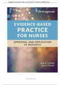 Evidence-Based Practice for Nurses&colon; Appraisal and Application of Research&comma; 5th Edition TEST BANK by Schmidt&comma; Brown&comma; Verified Chapters 1 - 19&comma; Complete Newest Version