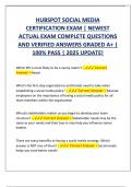 HUBSPOT SOCIAL MEDIA  CERTIFICATION EXAM &vert; NEWEST  ACTUAL EXAM COMPLETE QUESTIONS  AND VERIFIED ANSWERS GRADED A&plus; &vert;  100&percnt; PASS &vert; 2025 UPDATE&excl;