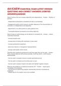 AA ICAEW EXAM REAL EXAM LATEST VERSION QUESTIONS AND CORRECT ANSWERS &lpar;VERIFIED ANSWERS&rpar;&vert;AGRADE
