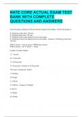 NATE CORE ACTUAL EXAM TEST BANK WITH COMPLETE QUESTIONS AND ANSWERS 