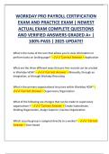 WORKDAY PRO PAYROLL CERTIFICATION  EXAM AND PRACTICE EXAM &vert; NEWEST  ACTUAL EXAM COMPLETE QUESTIONS  AND VERIFIED ANSWERS GRADED A&plus; &vert;  100&percnt; PASS &vert; 2025 UPDATE&excl;