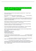 NCSF CPT Exam Prep Cards Questions and Answers All Correct 