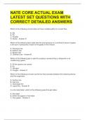 NATE CORE ACTUAL EXAM LATEST SET QUESTIONS WITH CORRECT DETAILED ANSWERS 