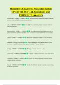 Memmler's Chapter 8&colon; Muscular System UPDATED ACTUAL Questions and  CORRECT Answers