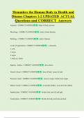 Memmlers the Human Body in Health and  Disease Chapters 1-2 UPDATED ACTUAL  Questions and CORRECT Answers