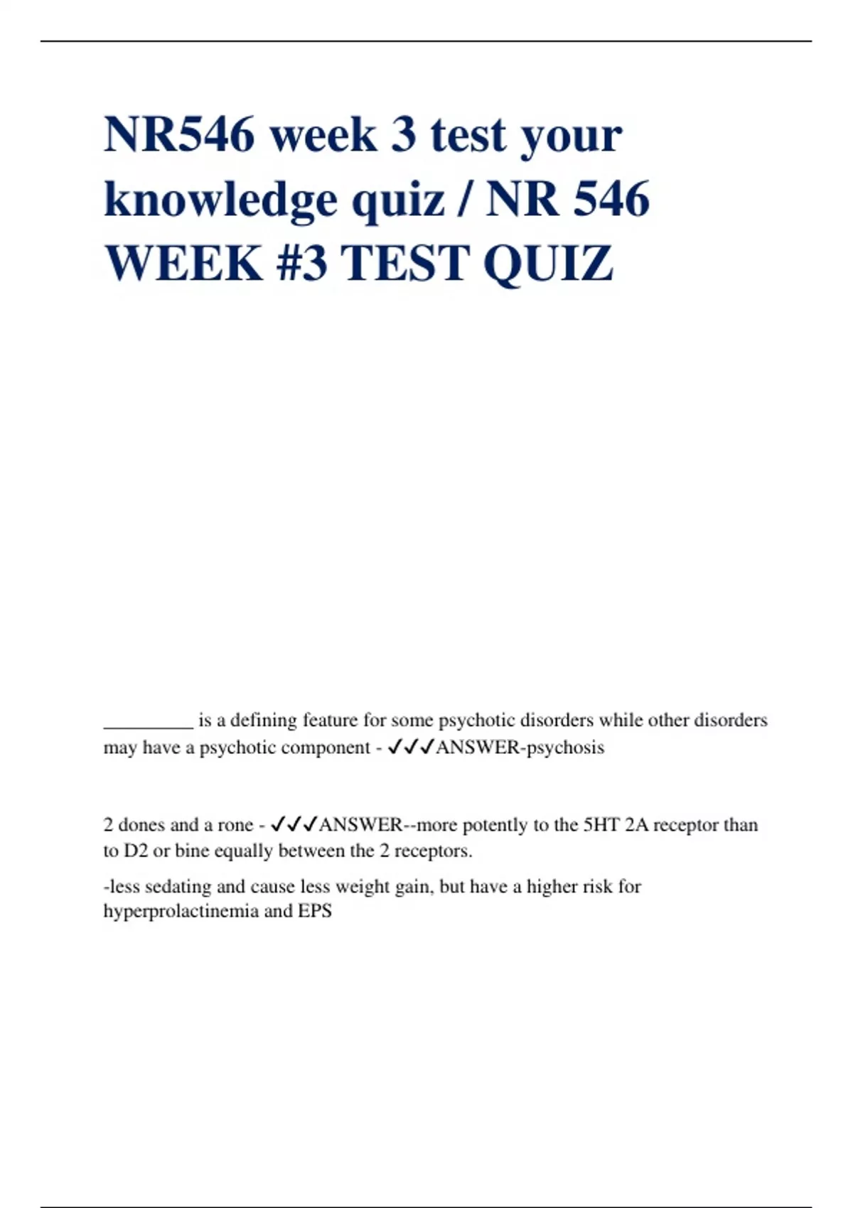 NR546 week 3 test your knowledge quiz / NR 546 WEEK #3 TEST QUIZ ...