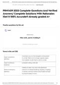 PRN1409 2025 Complete Questions And Verified Answers&sol; Complete Solutions With Rationales &vert;Get It 100&percnt; Accurate&excl;&excl; Already graded A&plus;