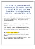 ATI RN MENTAL HEALTH CMS EXAM&sol;  MENTAL HEALTH CMS EXAM &lpar;2 VERSIONS&rpar;  &vert; NEWEST ACTUAL EXAM COMPLETE  QUESTIONS AND VERIFIED ANSWERS  GRADED A&plus; &vert; 100&percnt; PASS &vert; 2025 UPDATE&excl;