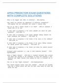 APEA PREDICTOR EXAM QUESTIONS WITH COMPLETE SOLUTIONS