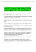 GEOG FINAL EXAM QUESTIONS AND ANSWERS 100&percnt; CORRECT 
