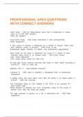 PROFESSIONAL APEA QUESTIONS WITH CORRECT ANSWERS