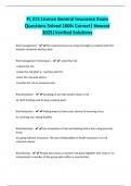 FL 215 License General Insurance Exam Questions Solved 100&percnt; Correct&vert; Newest 2025&vert;Verified Solutions