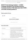 BIOD 171 Microbiology Module 1 - 6 &vert;2025 Complete Questions And Verified Answers&sol; Complete Solutions With Rationales &vert;Get It 100&percnt; Accurate&excl;&excl; Already graded A&plus;